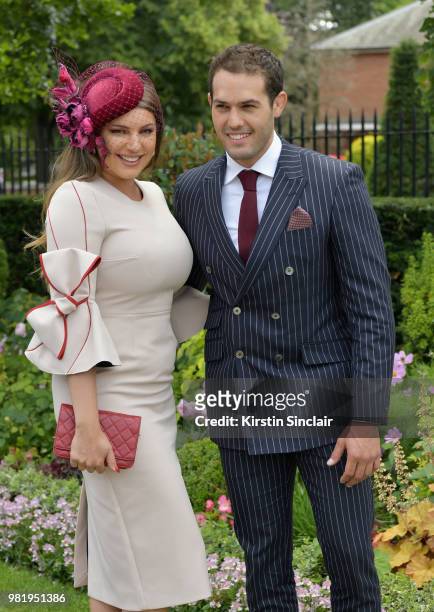 Kelly Brook and Jeremy Parisi attend day 5 of Royal Ascot at Ascot Racecourse on June 23, 2018 in Ascot, England.