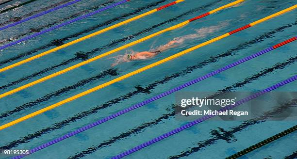 Rebecca Adlington of Nova Centurians races ahead to win the Womens Open 800m Freestyle during the British Gas Swimming Championships at Ponds Forge...