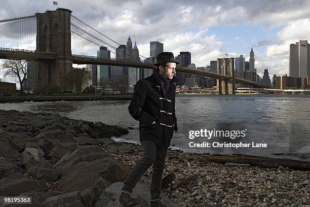 Actor Jamie Bell poses at a portrait session for Times of London on January 3, 2009 in New York City.