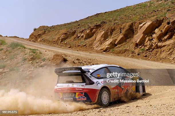 Daniel Sordo of Spain and Marc Marti of Spain compete in their Citroen C4 Total during Leg1 of the WRC Rally Jordan on April 1, 2010 in Amman, Jordan.