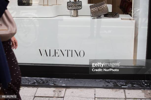 The shop of the Italian luxury brand Valentino owned by the Quatari Mayhoola for Investments is seen in Munich.