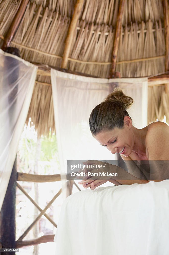 Woman on a massage table