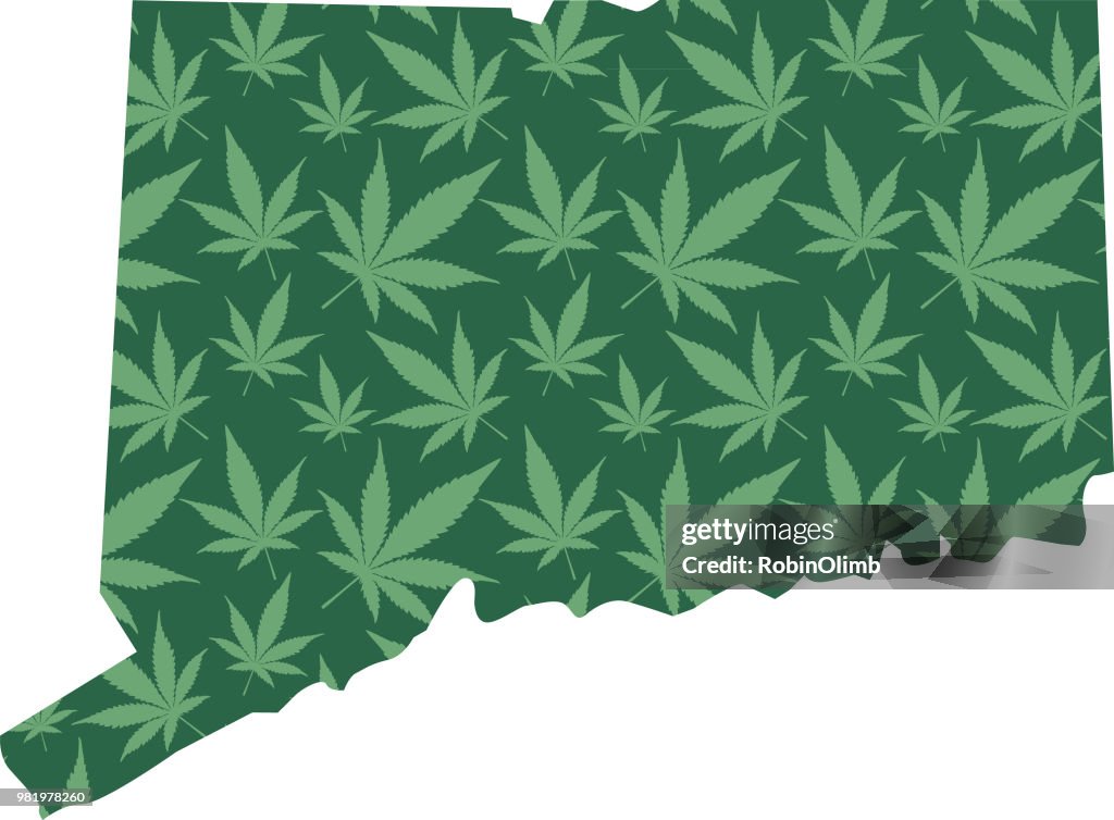 Connecticut Marijuana Leaves Pattern
