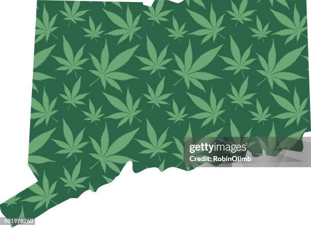 connecticut marijuana leaves pattern - phoenix stock illustrations