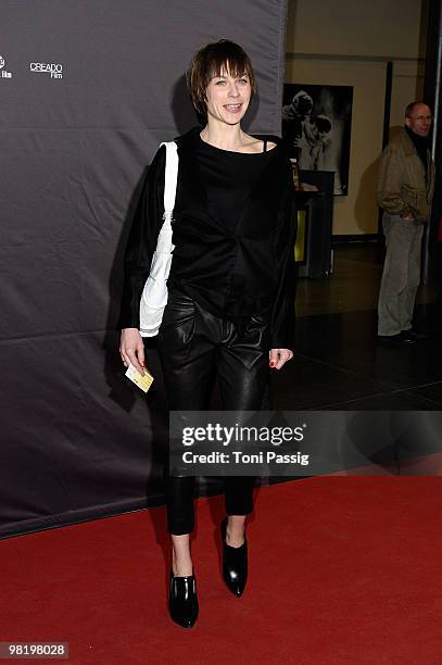 Actress Christiane Paul attends the premiere of 'Waffenstillstand' on April 1, 2010 in Berlin, Germany.