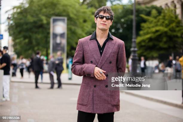 Jeremy Kapone at the Cerruti 1881 show at Paris Fashion Week Men's Spring/Summer 2019 on June 22, 2018 in Paris, France.