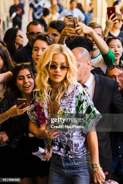 Guest is seen during Paris Fashion Week Mens Spring/Summer 2019 on June 21, 2018 in Paris, France.