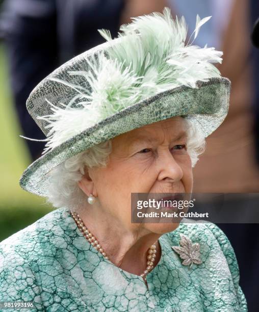 Queen Elizabeth II attends Royal Ascot Day 5 at Ascot Racecourse on June 23, 2018 in Ascot, United Kingdom.