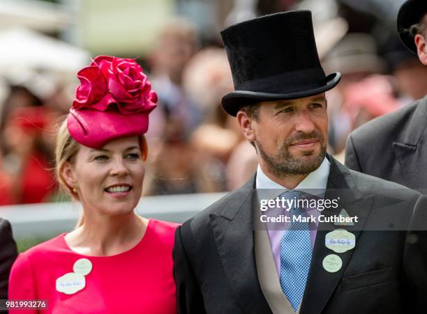 Peter Phillips and Autumn Phillips attend Royal Ascot Day 5 at Ascot Racecourse on June 23, 2018 in Ascot, United Kingdom.