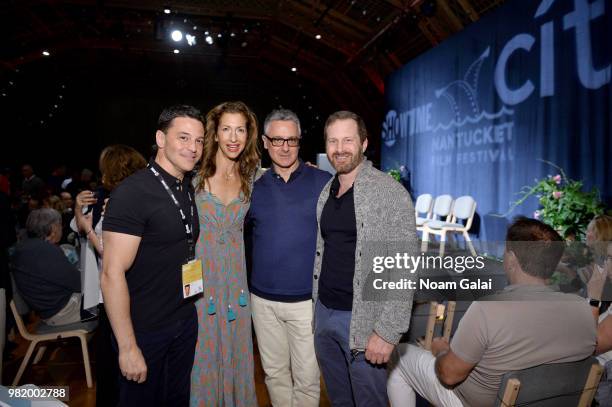 David Alan Basche and Alysia Reiner attend the All-Star Comedy Roundtable, The Improv Takeover during the 2018 Nantucket Film Festival - Day 3 on...