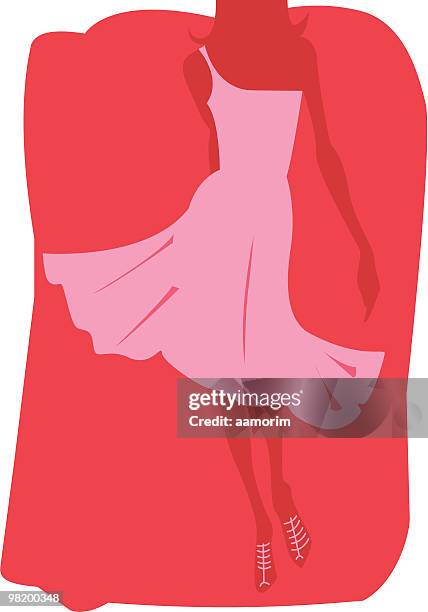 stockillustraties, clipart, cartoons en iconen met woman silhouette - mouwloze jurk