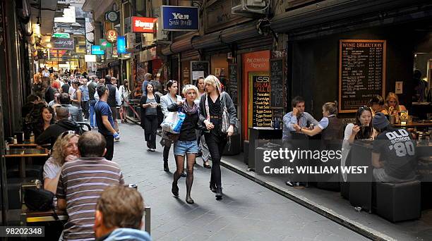 People walk through laneways in inner-city Melbourne which is home to many vibrant bars, cafes, restaurants, boutiques, sushi bars and shops, as well...