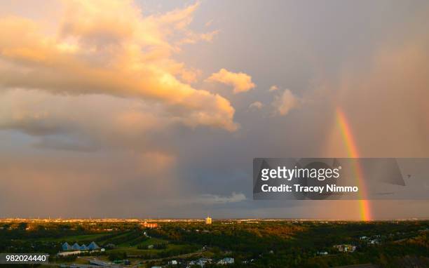 edmonton-sky after rain - edmonton sunset stock pictures, royalty-free photos & images