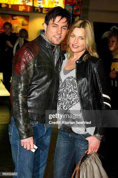 Tobey Wilson and actress Sanna Englund attend the premiere of 'Waffenstillstand' at cinema Kulturbrauerei on April 1, 2010 in Berlin, Germany.