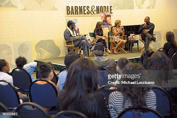 Authors and husband and wife Holly Robinson Peete and Rodney Peete , their daughter and author Ryan Elizabeth Peete, and illustrator Shane Evans...