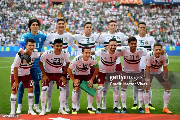 Mexico pose prior to the 2018 FIFA World Cup Russia group F match between Korea Republic and Mexico at Rostov Arena on June 23, 2018 in...