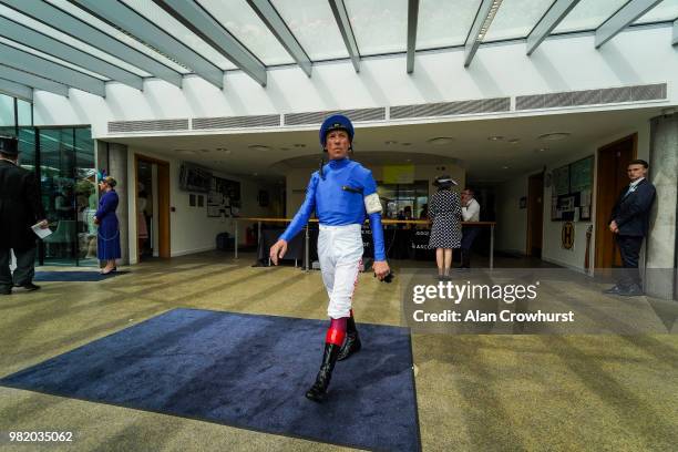 Frankie Dettori leaves the weighing room on day 5 of Royal Ascot at Ascot Racecourse on June 23, 2018 in Ascot, England.