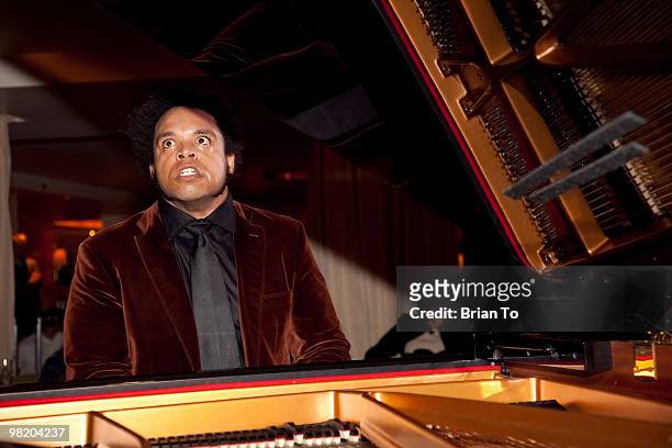 Eric Lewis performs at the private ELEW performance at L'Ermitage Beverly Hills hotel on March 31, 2010 in Los Angeles, California.