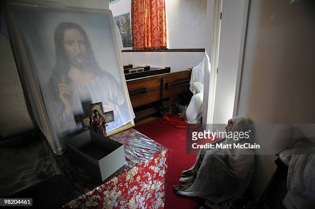 Members of the Ethiopian Orthodox Church observe Holy Thursday April 1, 2010 in Denver, Colorado. Members of the Ethiopian Orthodox Church celebrated...