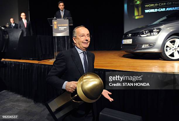 Walter de Silva, Head of Volkswagen Group Design, after accepting the award for World car of the year for the Volkswagen Polo on April 1, 2010 at the...