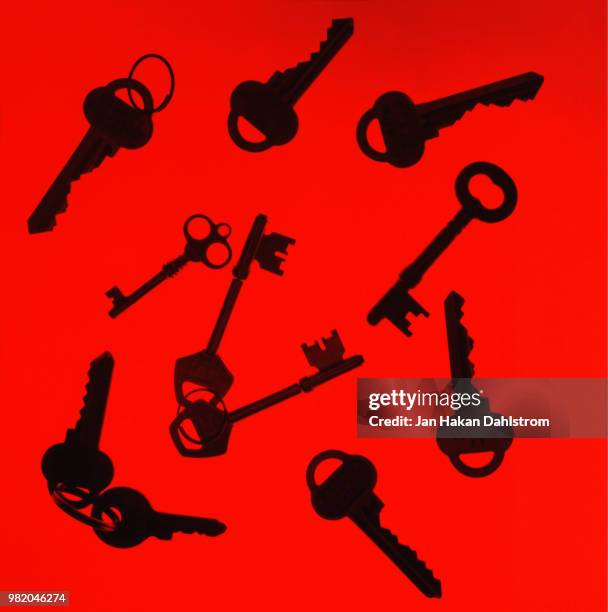 silhouettes of keys - färgad bakgrund fotografías e imágenes de stock