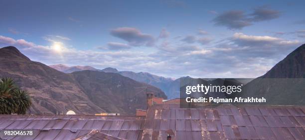 moonsetting in the bolivian andes - bolivian andes stock pictures, royalty-free photos & images