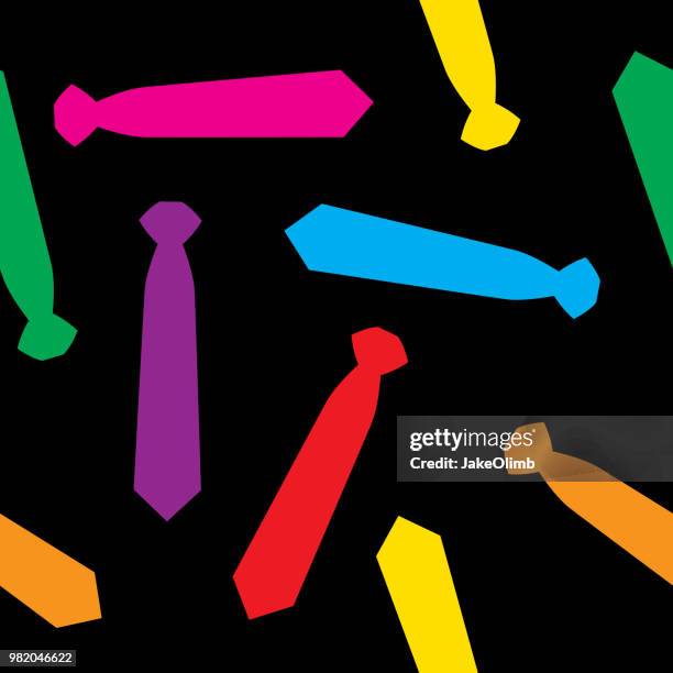 colorful tie pattern - windsor knot stock illustrations
