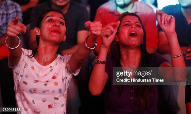 People enjoying music by Rock band Tarkash during a live performance at Friday Jam Season 5, by Hindustan Times, on Friday, at Cyber Hub, on June 22,...