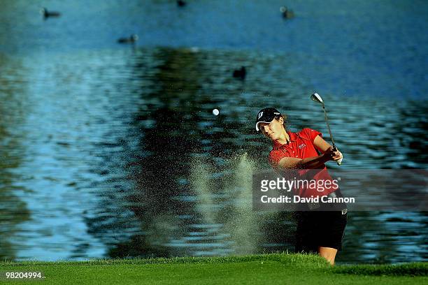 Jennifer Johnson of the USA on the 6th hole during the first round of the 2010 Kraft Nabisco Championship, on the Dinah Shore Course at The Mission...