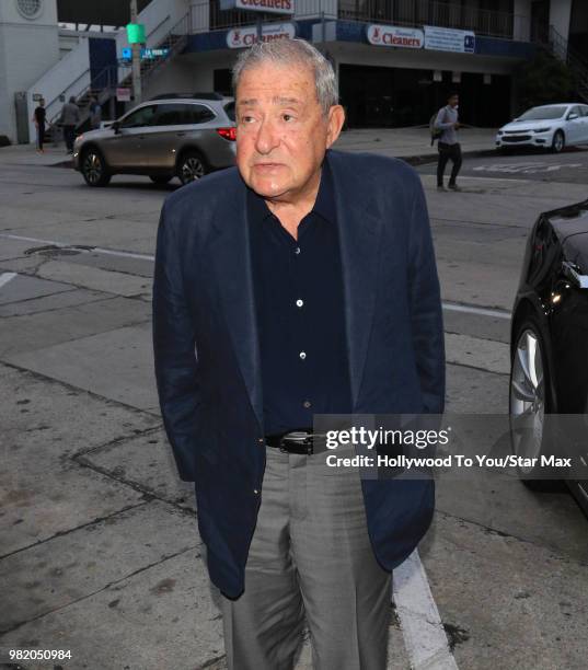 Bob Arum is seen on June 22, 2018 in Los Angeles, California.