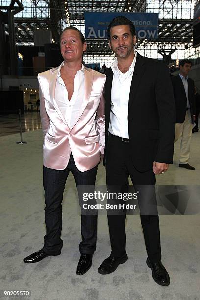 Personality Carson Kressley and John Guerrera attend the 11th Annual Gala Preview of the 2010 New York International Auto Show at the Jacob Javitz...