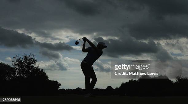 Maximilian Kieffer of Germany tees off on the 14th hole during day three of the BMW International Open at Golf Club Gut Larchenhof on June 23, 2018...