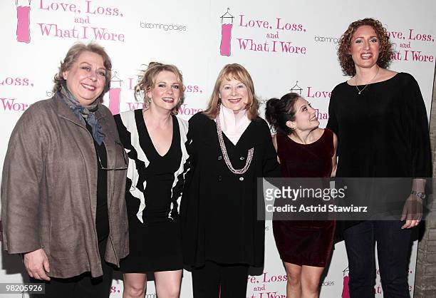 Actresses Jayne Houdyshell, Melissa Joan Hart, Shirley Knight, Lucy DeVito and Judy Gold attend the "Love, Loss, and What I Wore" new cast member...