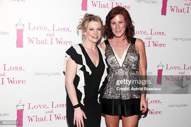 Actresses Melissa Joan Hart and Elisa Donovan attend the "Love, Loss, and What I Wore" new cast member celebration at Pio Pio 8 on April 1, 2010 in...