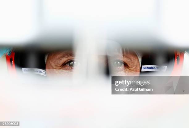 Michael Schumacher of Germany and Mercedes GP prepares to drive during practice for the Malaysian Formula One Grand Prix at the Sepang Circuit on...