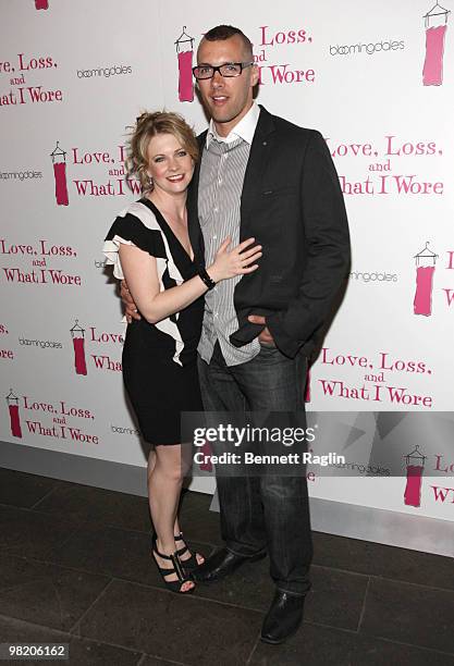 Actress Melissa Joan Hart and husband Mark Wilkerson attend the "Love, Loss, and What I Wore" new cast member celebration at Pio Pio 8 on April 1,...