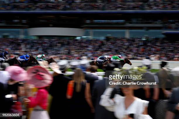 Richard Kingscote rides Arthur Kitt to win The Chesham Stakes on day 5 of Royal Ascot at Ascot Racecourse on June 23, 2018 in Ascot, England.