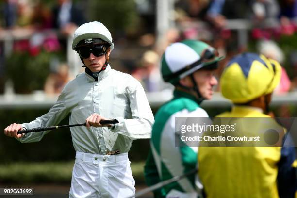 James Doyle warms up on day 5 of Royal Ascot at Ascot Racecourse on June 23, 2018 in Ascot, England.