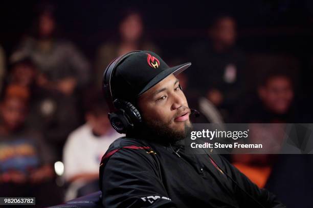 MaJes7ic of Heat Check Gaming plays against Knicks Gaming on June 23, 2018 at the NBA 2K League Studio Powered by Intel in Long Island City, New...