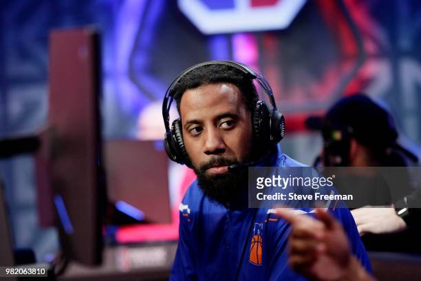 YEYNotGaming of Knicks Gaming plays against Heat Check Gaming on June 23, 2018 at the NBA 2K League Studio Powered by Intel in Long Island City, New...