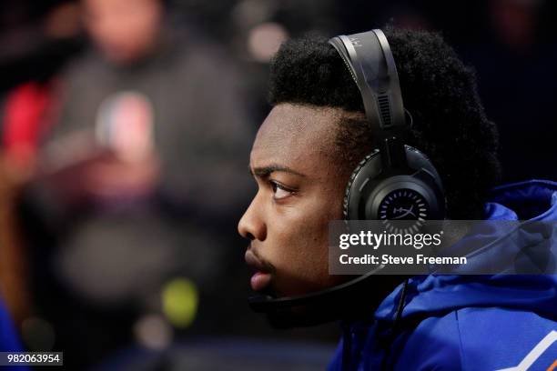 Idrisdagoat6 of Knicks Gaming plays against Heat Check Gaming on June 23, 2018 at the NBA 2K League Studio Powered by Intel in Long Island City, New...