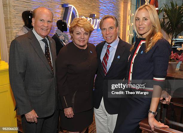 Bob Wright, Suzanne Wright, Tommy Hilfiger and Dee Ocleppo support Autism Awareness Day at Tommy Hilfiger Fifth Avenue on April 1, 2010 in New York...