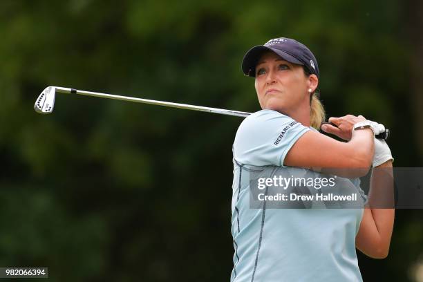 Cristie Kerr plays her tee shot on the third hole \during the second round of the Walmart NW Arkansas Championship Presented by P&G at Pinnacle...