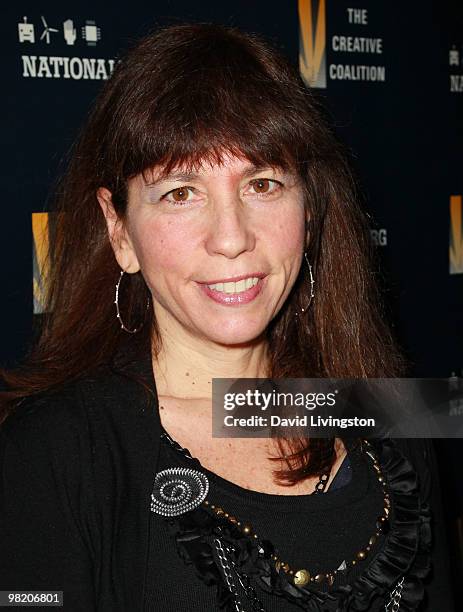 The Creative Coalition executive director Robin Bronk attends the National Lab Day Kick-Off Dinner at the Luxe Hotel on April 1, 2010 in Los Angeles,...