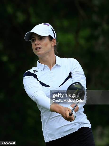 Beatriz Recari of Spain hits a drive during the third and final round of the ShopRite LPGA Classic Presented by Acer on the Bay Course at Stockton...
