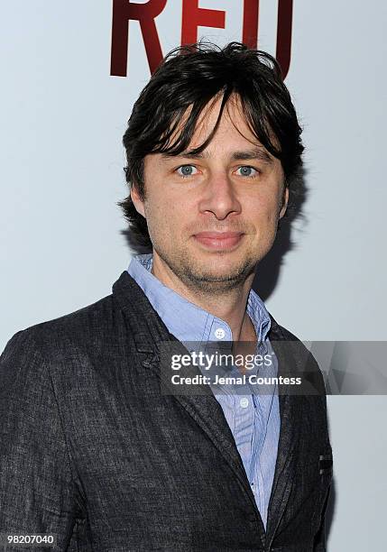 Actor Zach Braff attends the Broadway opening of "RED" at the John Golden Theatre on April 1, 2010 in New York City.