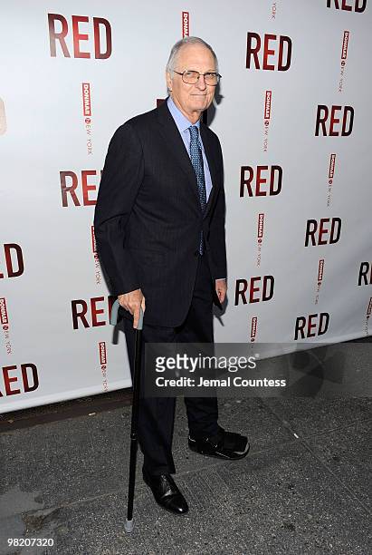 Actor Alan Alda attends the Broadway opening of "RED" at the John Golden Theatre on April 1, 2010 in New York City.