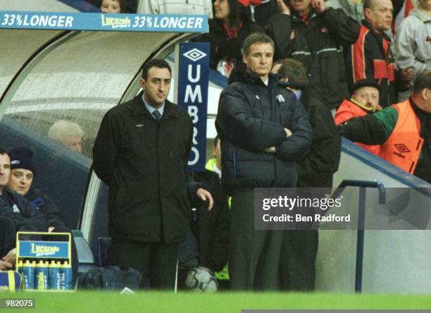 Chelsea manager Claudio Ranieri looks on during the match between Chelsea v Sunderland in the FA Carling Premiership at Stamford Bridge, London....