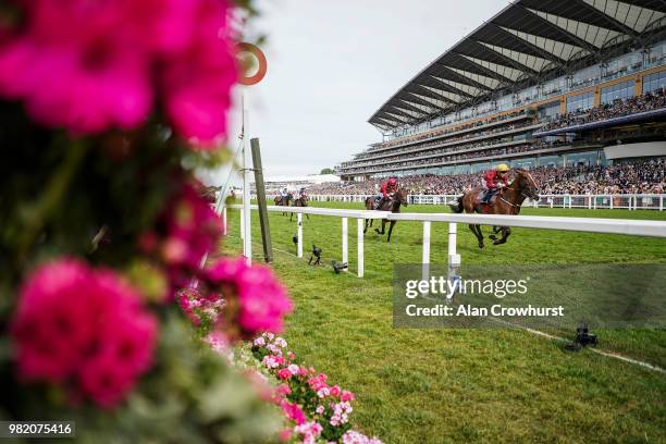 Jamie Spencer riding Pallasator win The Queen Alexandra Stakes on day 5 of Royal Ascot at Ascot Racecourse on June 23, 2018 in Ascot, England.