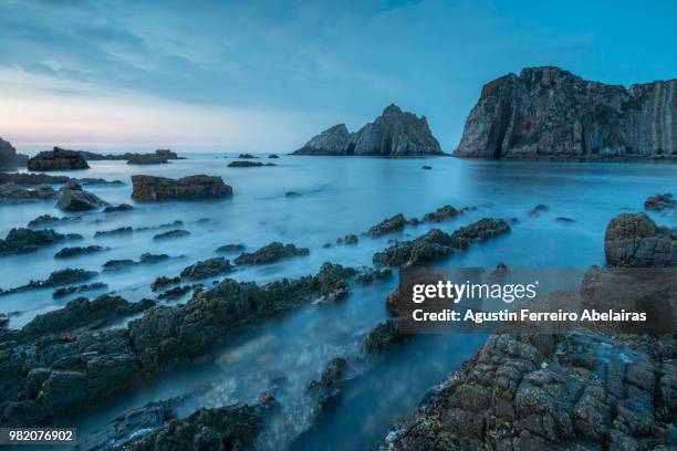 noche en playa del silencio! - silencio stock pictures, royalty-free photos & images